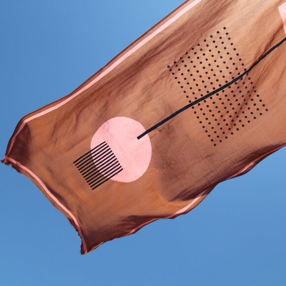 Block Shop Textiles Metronome Silk Scarf NWOT - Picture 4 of 4